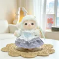 Schattig pluche lam speelgoed met blauwe ruitjesjurk, zachte knuffelpop voor cadeautjes. - Blauw Geblokte Tutu Jurk (Vrouw) / 20cm
