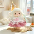 Schattig pluche schaap speelgoed met roze ruitjesjurk, perfect als tas hanger en leuke kamerdecoratie. - Roze Geblokte Tutu Jurk (Vrouw) / 20cm