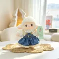 Leuke pluche schaap knuffel pop sleutelhanger hanger rugzak accessoire zacht speelgoed - Denim Overgooier Jurk YOU (Vrouw) / 20cm