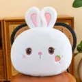 White cute rabbit plush cushion, soft stuffed animal pillow for office chair and bedroom use. - White Rabbit Pillow
