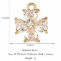 Micro-inlaid Zircon Four-Heart Clover Pendant Brass Gold DIY Jewelry Necklace Accessory - Four-leaf Clover Style (ZX1637) / 14K Gold White Rhinestone