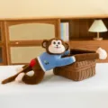 Long arm monkey plush toy cute stuffed animal doll home decor curtain tie back plush - 60CM / Blue