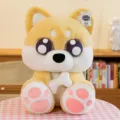 Cute Shiba Inu plush toy with big eyes and bone, soft stuffed doll for kids and gift. - Shiba Inu / 23cm