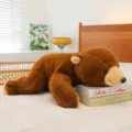 Cute brown lying plush bear stuffed animal toy soft hugging pillow for sleeping gift kids - Brown Bear / 55cm (0.8kg)
