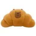 Brown capybara croissant plush pillow cute stuffed animal cushion soft toy for home decor room - Horn Style / 45x25cm