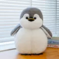 Simpatico pinguino di peluche paffuto, morbido animale di stoffa, cuscino abbracciabile per bambini. - Grigio / 30cm (0,3kg)