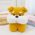 Cute standing cartoon dog plush toy stuffed animal doll pillow for kids birthday gift. - Yellow / 20cm (0.2kg)