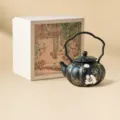 Handpainted osmanthus rabbit ceramic teapot black stone tea set for single person home use. - Hand-painted Rabbit Moon Style (Beam Handle Pot - Gift Box) / 180ml