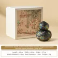 Hand-painted black stone gourd ceramic incense holder with gift box set display! - Gourd Incense Holder (Gift Box) / Gift Box