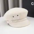 Women Corduroy Octagonal Hat Autumn Winter Newsboy Cap Casual Beret Painter Hat Beige - One Size / Beige