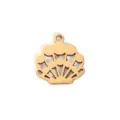 Colgante de concha de acero inoxidable bañado en oro 18k joyería de mar accesorio DIY - Concha (NM01) / Dorado
