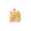 Gold stainless steel wave flower pendant, polished shiny jewelry accessory for crafts. - Multi-petal Flower Pendant Only (NS04) / Gold