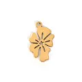 Gold Stainless Steel Wave Flower Pendant Jewelry Component DIY Accessory Shiny Finish - Wave Flower Pendant Only (NS05) / Gold