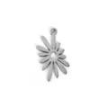 Stainless steel wave flower pendant smooth vacuum plated jewelry accessory item variant - Sunburst Flower Pendant Only (NS01) / Steel