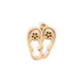 Colgante de charm de chancla de acero inoxidable bañado en oro 18k accesorio DIY - Pantufla de Playa (NM05) / Dorado