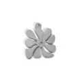 Stainless steel wave flower jewelry pendant DIY charm smooth metal accessory for necklace making - Multi-petal Flower Pendant Only (NS04) / Steel