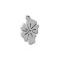 Stainless steel wave flower jewelry pendant variant, polished vacuum plated charm accessory. - Wave Flower Pendant Only (NS05) / Steel