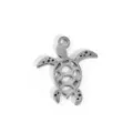 Colgante Tortuga Marina de Acero Inoxidable Plata Pulida Accesorio de Joyería - Tortuga Marina (NM03) / Color acero