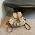 Casual canvas rugzak voor dames, Koreaanse stijl, lichtgewicht en handig voor dagelijks. - Met Hanger / Broken Wit