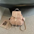 Dames casual suède rugzak minimalistisch dagelijks woon-werkverkeer schooltas lichtroze - Zonder hanger / Roze