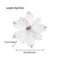 Fiore di Natale artificiale glitterato bianco decorazione albero di festa festivo 22cm - Bianco
