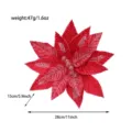 Kunstmatige kerst rode bloem decoratie meerlaagse poinsettia boom ornament voor feestdag - Rood