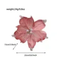 Fiore artificiale di Natale decorazione casa festiva ornamento albero glitter rosa - magenta