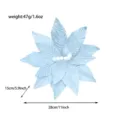 Lichtblauwe kunstmatige kerstbloem, 28cm multi-layer poinsettia voor kerstboomdecoratie. - Hemelsblauw
