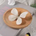 Simulation papillon blanc ornement 3D tissu papillon pour bricolage accessoire cheveux - 8cm / Blanc avec Veines Brunes