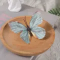 Simulation 3D butterfly ornament DIY craft hair accessories decorative fake butterfly props - 8cm / Blue Green Tones