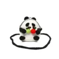 Joli sac bandoulière panda au crochet fait main variante avec fermoir et lanière épaule. - S