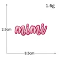 Pink glitter mimi embroidered patch iron on badge DIY clothing accessory 8.5x2.9cm - mimi (S6288) / 1 Piece / Purple