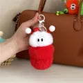 Süßer Plüsch Raupe Taschenanhänger lustiger Cartoon Stofftier Schlüsselanhänger Geschenk. - Weißer Kopf Roter Körper