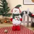 Christmas snowman plush doll with knitted scarf festive desktop decoration ornament - Snowman