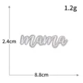 Glitter letter mama embroidered patch iron on clothing badge size 8.8x2.4cm weight 1.2g - mama (S6289) / 1 Piece / White