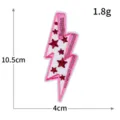 Toppa ricamata con fulmine e stelle di paillettes rosa accessorio vestiti fai da te 10.5cm - Fulmine Rosa (M1645粉) / Rosa