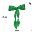 Toppa ricamata con fiocco di paillettes verdi accessorio abbigliamento 11.5x8cm 1.9g - Fiocco Verde (M1643)