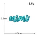 Glitter mimi embroidery patch blue iron-on badge apparel DIY accessory 8.5x2.9cm variant - mimi (S6288) / 1 Piece / Blue