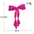 Toppa con fiocco in paillettes rosa ricamata applicazione vestiti scarpe borse 11.5x8cm - Fiocco Rosa Rosso (M1643)