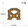 Parche bordado de cadena dorada, elegante pegatina decorativa de ropa DIY para chaquetas y bolsos. - Cadena de Oro (S6690) / 5.1x4.6cm