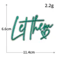 Glitter Let Them embroidered patch iron on badge DIY clothing applique decorative accessory - Let Them (S6277) / 1 Piece / Green