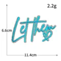 Glitter letter embroidered patch with hot melt adhesive, stylish DIY iron-on badge for clothes. - Let Them (S6277) / 1 Piece / Blue