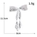 Toppa fiocco paillettes argento ricamo per scarpe borse vestiti misura 11.5x8cm - Fiocco Argento (M1643)