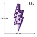 Toppa ricamata a forma di fulmine con stelle, termoadesiva per decorare vestiti. - Fulmine Viola (M1645紫) / Viola