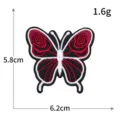 Vlinder roos geborduurde patch badge voor kleding jassen hoeden tassen DIY decoratie - 6.2x5.8cm
