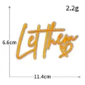Glitter Let Them embroidered patch sparkle cloth badge DIY iron on clothing accessory - Let Them (S6277) / 1 Piece / Yellow