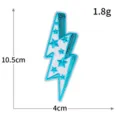 Toppa ricamata a forma di saetta con paillettes blu patch termoadesiva DIY 10.5x4cm - Fulmine Celeste (M1645天蓝) / Celeste