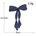 Toppa Ricamata con Fiocco in Paillettes Blu Scuro Applicazione Per Abiti 11.5x8cm - Fiocco Blu Notte (M1643)