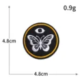 Geborduurde patch vlinder oog cool stijl stof badge voor jas hoed tas DIY accessoire - 4.8x4.8cm