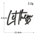 Glitter Let Them embroidered patch with hot melt glue, perfect for DIY clothing decoration. - Let Them (S6277) / 1 Piece / Black